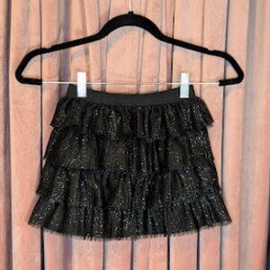 Cat & Jack - Girls Black sparkle tiered skirt - Size XS